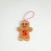 Blush Gingerbread Man Christmas Tree Ornaments - Hanging Party Scene Decorations with Holiday Letter Pendant