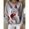 Womens Round Neck Pullover Sweatshirt With 3D Christmas Tree Print Casual Comfort Fit 2025