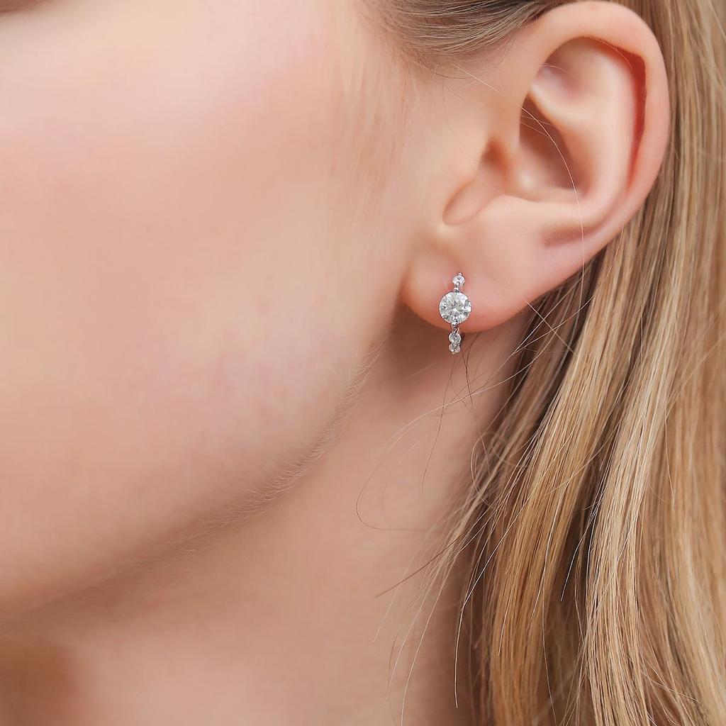 Elegante Damen-Ohrringe aus Sterlingsilber mit Moissanit - Luxuriöses und raffiniertes Design.