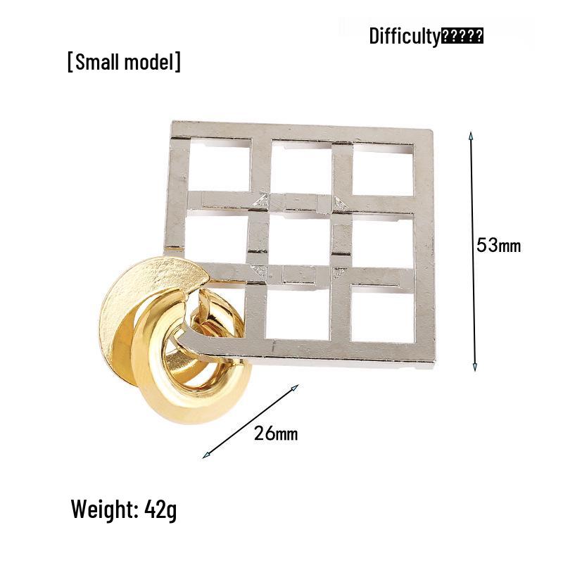 Intelligence Puzzle Zinc Alloy Disentanglement Rings - Unlock Nine Linked Rings Kongming Luban Lock Educational Toy