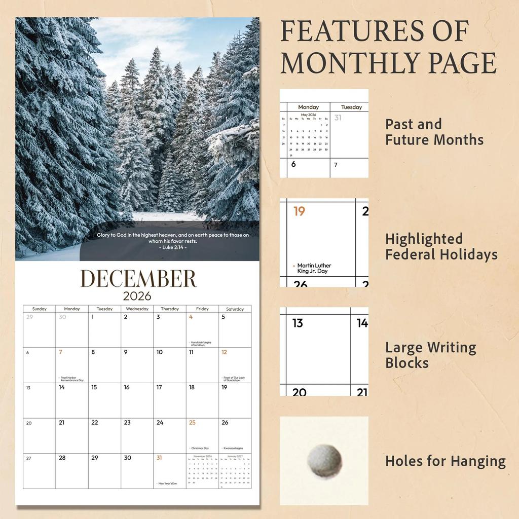 Wall Calendars, Bible Verse Art Prints, Bible Verse Calendars, Watercolor Bible Verse Designs