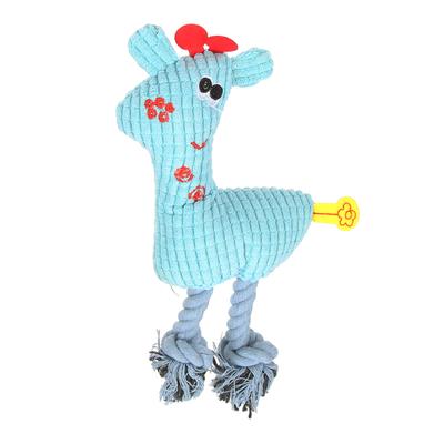 Juguete Chirriante para Cachorros Juguete para Masticar Mascota Perro Peluche Molienda de Dientes Limpieza Forma de Ciervo Perros Juguetes para Morder Azul