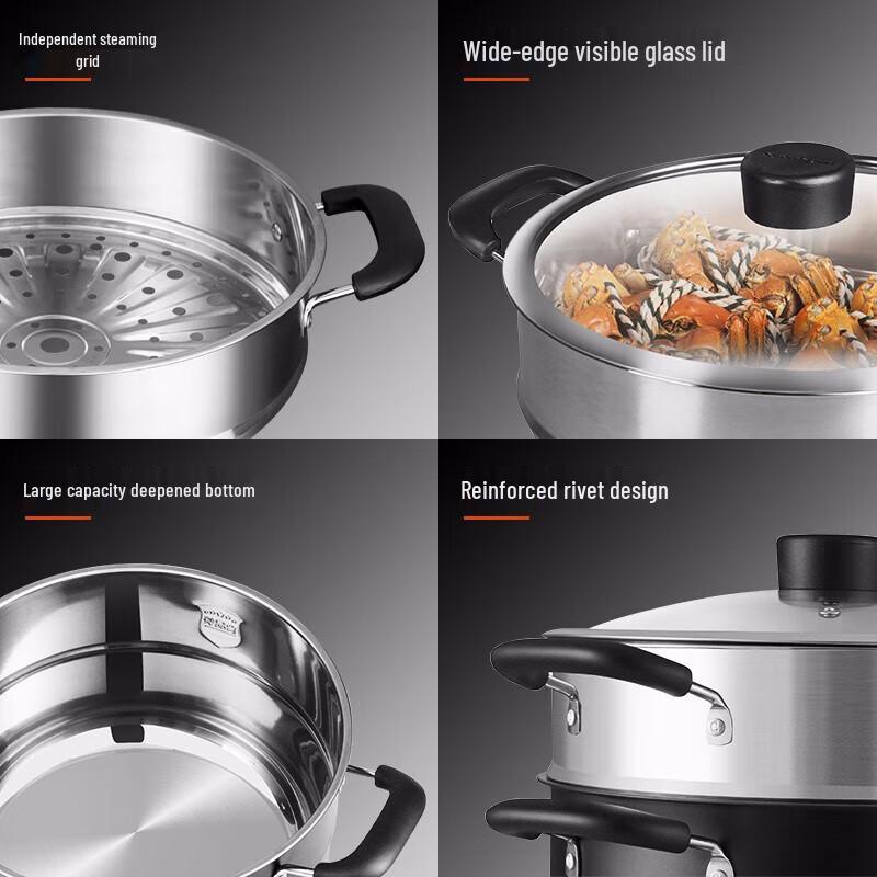 Joyoung Doppelschichtiger Dampfgarer aus Edelstahl