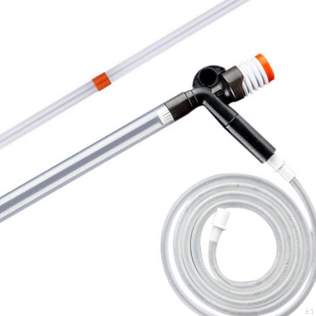 Aquarium Kiesreiniger Becken-Set Manuell Vielseitig mit Knopf Langer Düse Reinigungswerkzeug