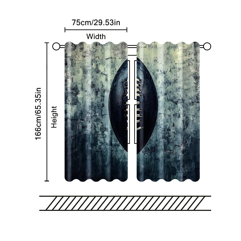 Set Of 2 Vintage Filtering Curtains Excluding Rods Non Movable Without Batteries Style Rugbybackgroundsuitable Use Curtain Polyester