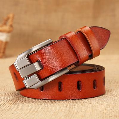 Women's Genuine Leather Belt, Women's Retro Needle Buckle Cowhide Belt, Women's Decorative Wide Needle Belt