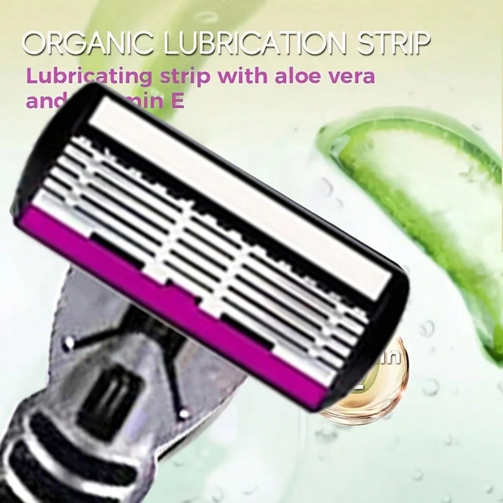 6pcs -layer Classic Razor, Razor Set, Stainless Steel Blade, Manual Safety Razor, Reusable Blade, Silicone Anti-skid Layer