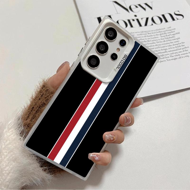 Luxury Sports Line Cool Stripe Soft Phone Case for Samsung Galaxy S24 S25 FE S26 Edge S23 Ultra S22 Plus S21 + Shockproof Cover
