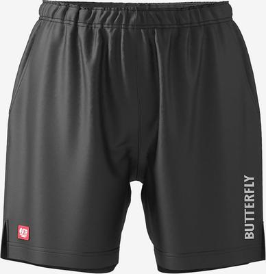 Butterfly Table Tennis Game Pants, Semi-Long, Moisture-Wicking, Quick-Drying, Stretch, JTTA Certified, 52280, Black