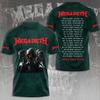 Band Rock Heavy Metal Megadeth Stampa 3D Creativo Hip-hop Fresco Top Estivo Uomo Casual Moda Manica Corta Girocollo Abbigliamento