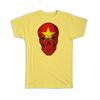 Gift T-Shirt : Vietnam Flag Skull Vietnamese National Colors