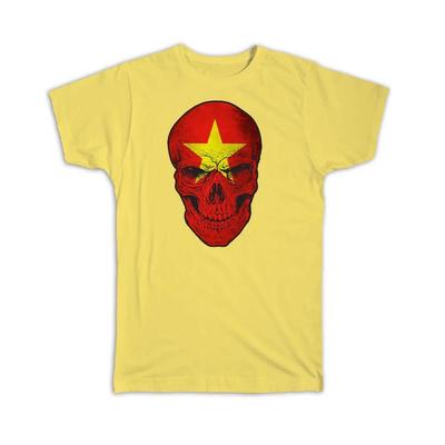 Geschenk-T-Shirt : Vietnam Flagge Totenkopf Vietnamesische Nationalfarben