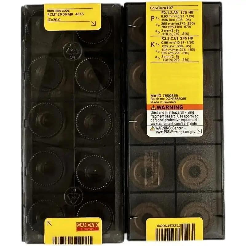 

Original Sandvik / RCMT2006M0 4315 / CNC lathe carbide blade 10 PCS