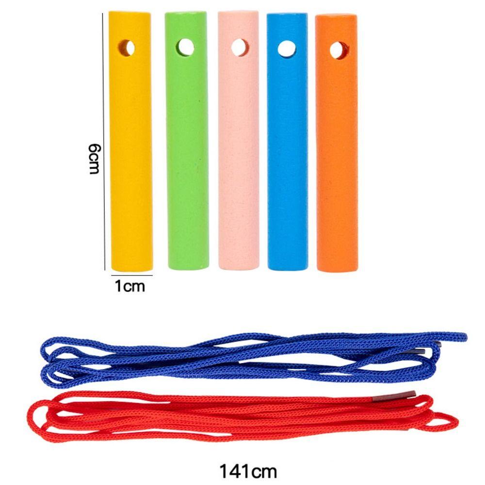 Montessori Activity Wooden Threading Lacing Toy Kids Rope Threading Game  Fine Motor Skills