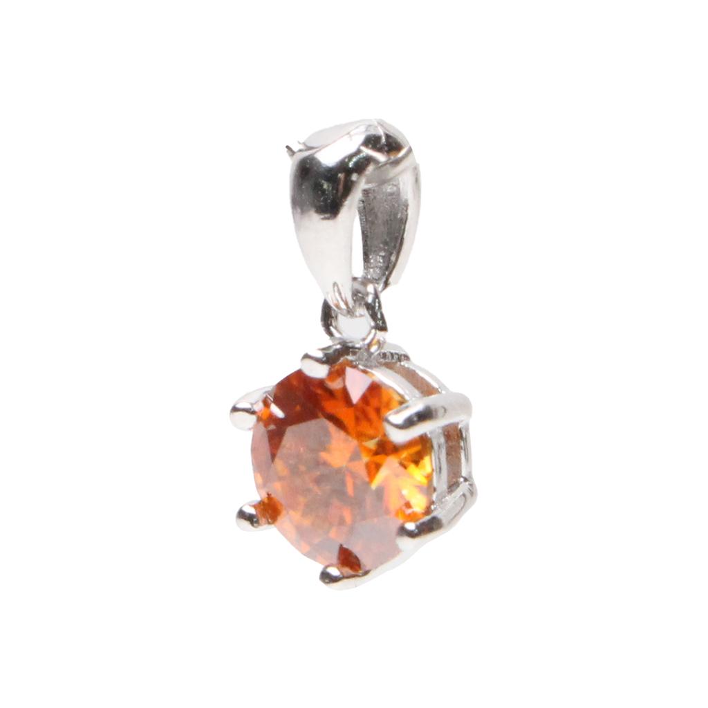 Bien Vetu Orange Moissanite Pendant 1 Carat Simple Prong 473