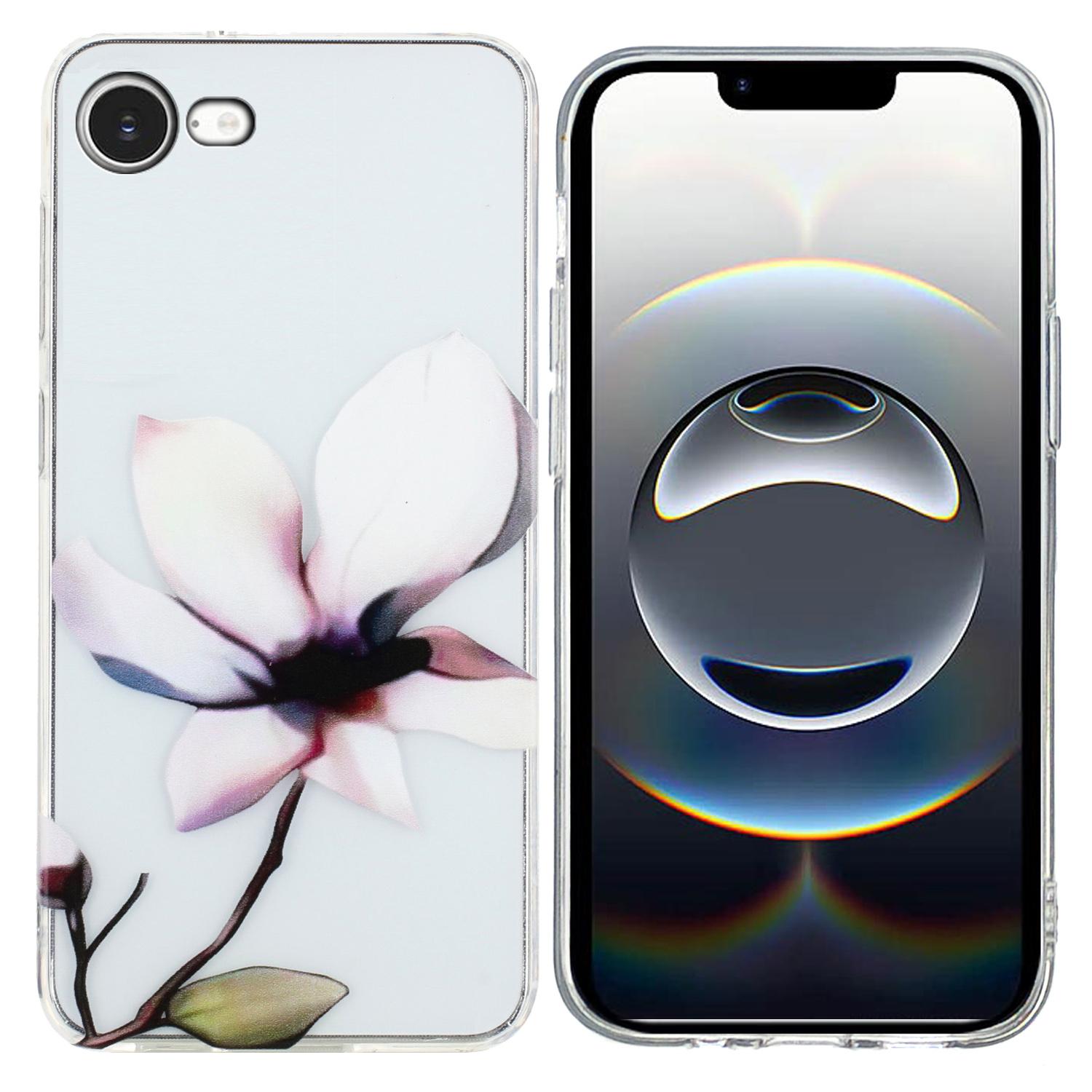 

Чохол для iPhone 16e М який ТПУ Задня кришка телефону з друком візерунка White Flower