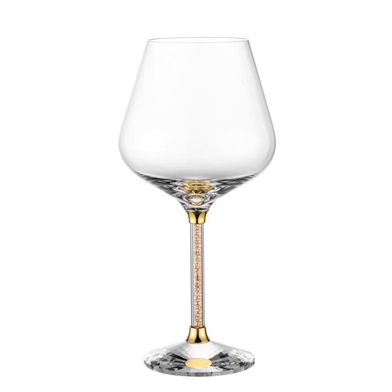 Luxury European Diamond Crystal Champagne Cup Set High Beauty Handmade High Foot Cup Bubble Mug Household Wine Set Couple Pair C