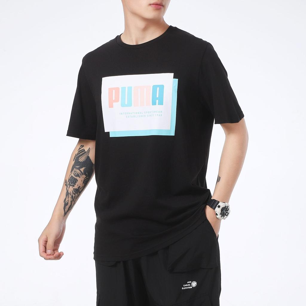 PUMA T Shirts Men's Black Crew Neck Moderate Straight Fit 845864-51