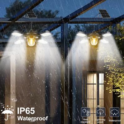 Solar Shed Light Indoor Outdoor with Motion Sensor Solar Pendant Light 5 Mode Timers Waterproof Gazebo Garage Shop Barn Home