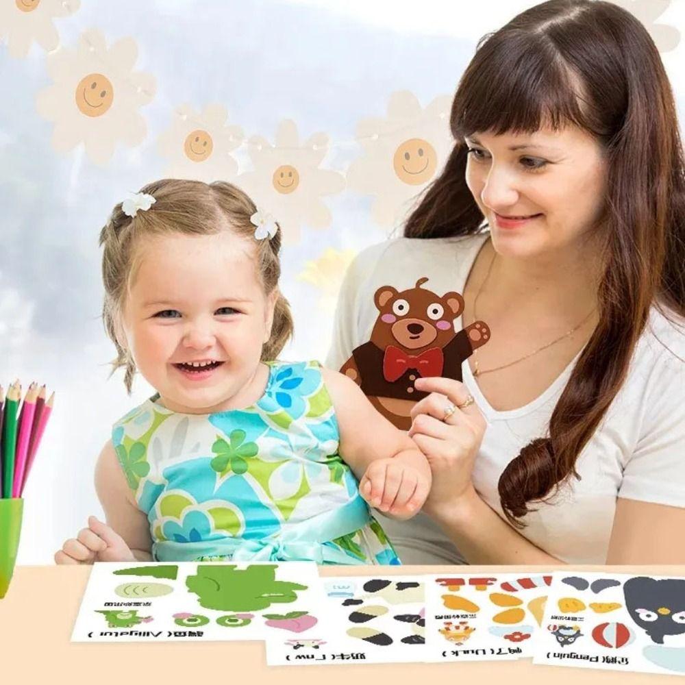 Paper DIY Paste Material Kit Educational Toys Animals Sticker Book  Birthday Gift
