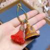 Lightning-Struck Jujube Wood Bell Pendant Keychain - Unisex Tassel Charm & Car Ornament