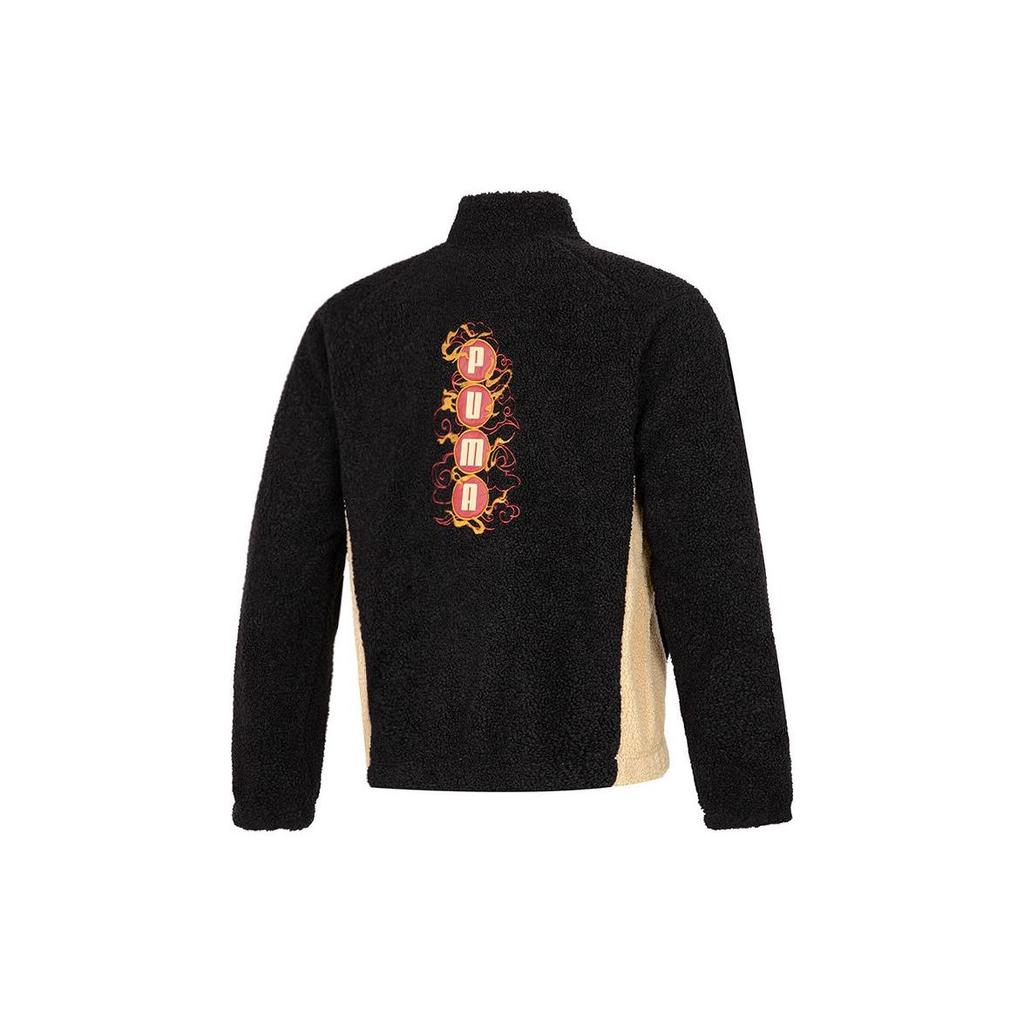 Puma Logo Print Colorblock Stand Collar Jacket Unisex Jackets Black 539914-01