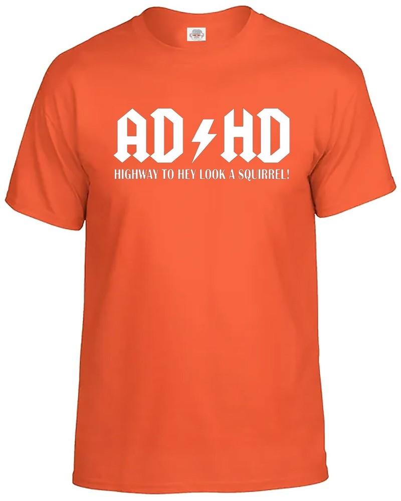ADHS Autobahn zum Hey schau ein Eichhörnchen T-Shirt Herren Lustiges ADHS ADSR Tee Top