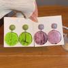 Hong Kong Style Retro Olive Green Smudged Earrings Women's Exaggerated Design Stud Earrings