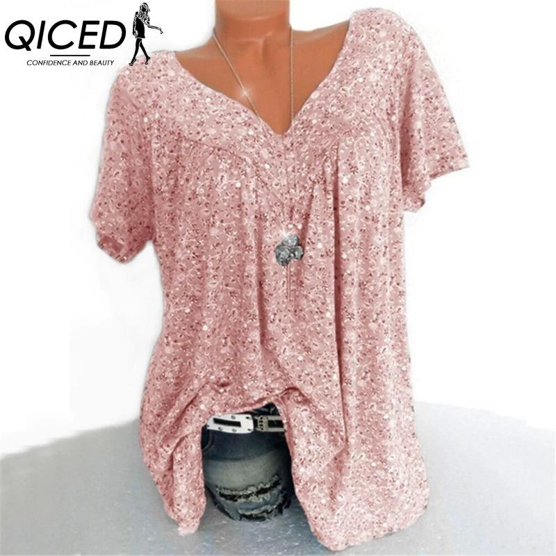 QICED Dame Mote Casual Kortermet V-hals Bluser & Skjorter