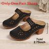 Womens Peep Toe Chunky Heel Mules With Pu Upper For Summer Wear