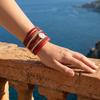 Damen Geflochtenes Armband Verstellbares Design Imitation Perlen Strasssteine Dekor Sicheres Verschluss Armband Handgelenk Accessoire