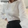 WTEMPO Camicie con colletto alla Peter Pan da donna, studentesse coreane, kawaii, adorabili, top quotidiani, abbigliamento casual, camicette solide