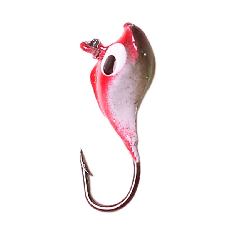 10-Color Dolphin-Lead Micro-Lure 1.6g Fishing Hook, Soft Bait Ice Fishing Hook