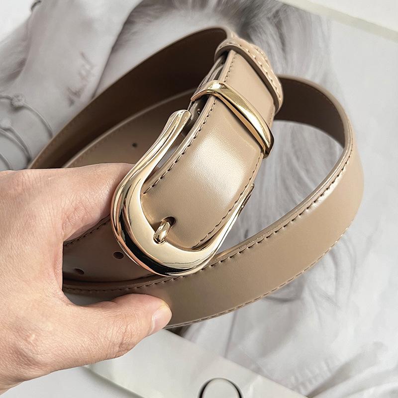 

Genuine Leather Women s Belt, Cowhide, Versatile and Simple Matching with Casual Pants, Jeans, Women s Decorative Leather Belt Width 3.3CM 105cm