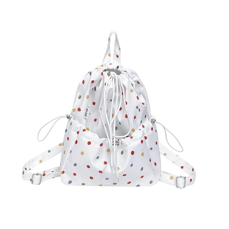 Fashionable Polka Dot Drawstring Backpack New Trendy Casual Lightweight Versatile Backpack For Middle School Students