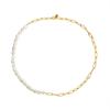 18K Gold-Plated Titanium Necklace with Freshwater Pearl Splice
