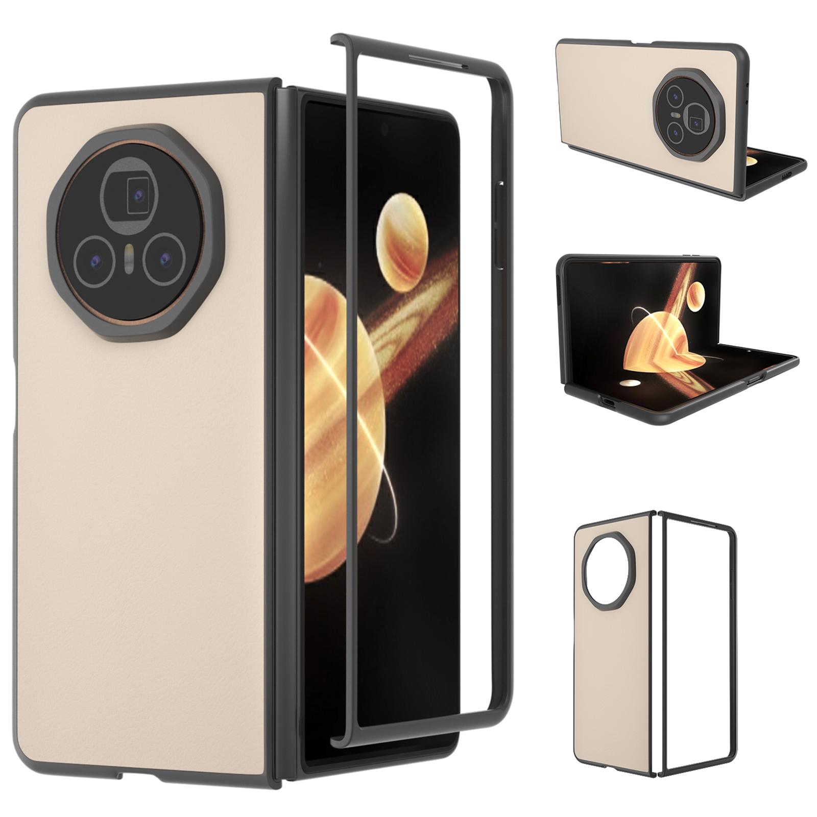 

Чехол для Honor Magic V3 5G PU Кожа+Твердый ПК Защитный Чехол для Телефона Light Yellow