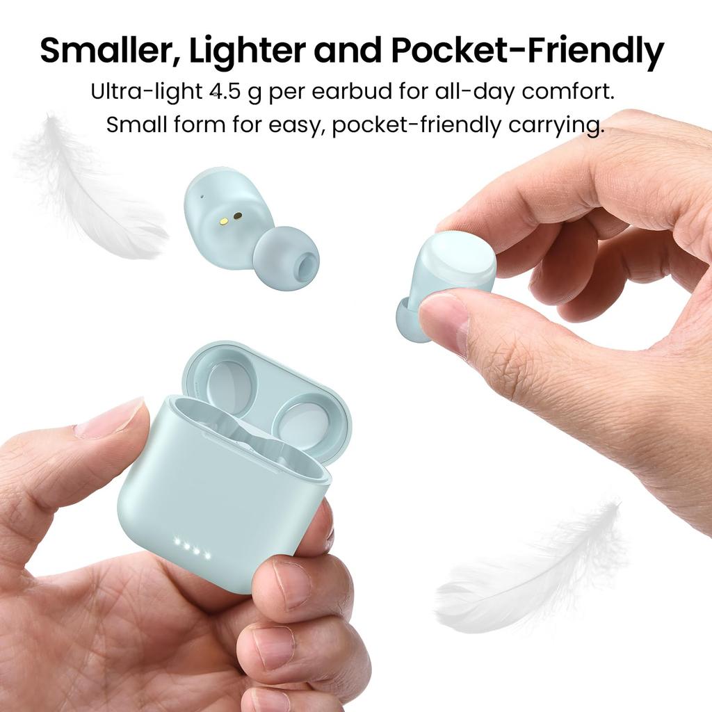 TOZO T6 Earphones Bluetooth Wireless Warm Sound AI Noise Reduction during Custom App High Water Resistance Disable via No Accidental Up to 50 Hours of