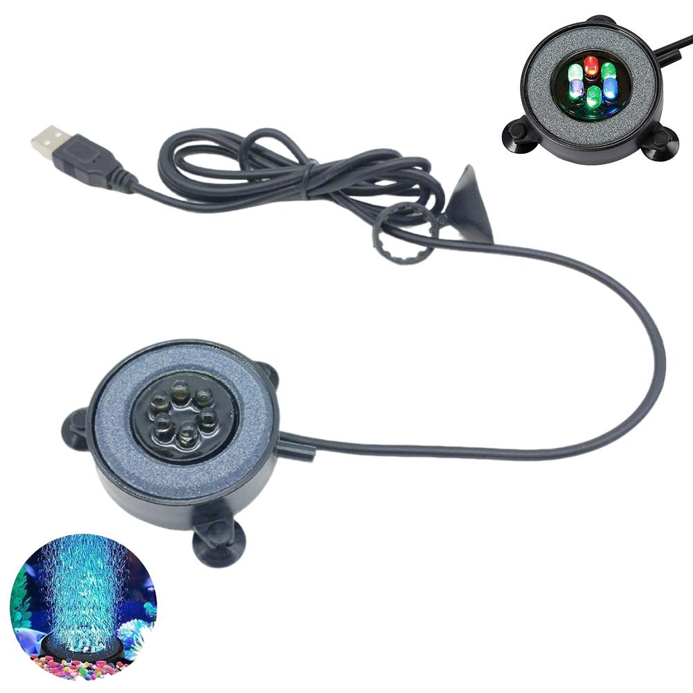 

5V USB Plug Fish Tank Landscaping Decorative Air Stone Light 7-Color Aquatic LED Submersible Lamp Fish Tank Air Stone Light
