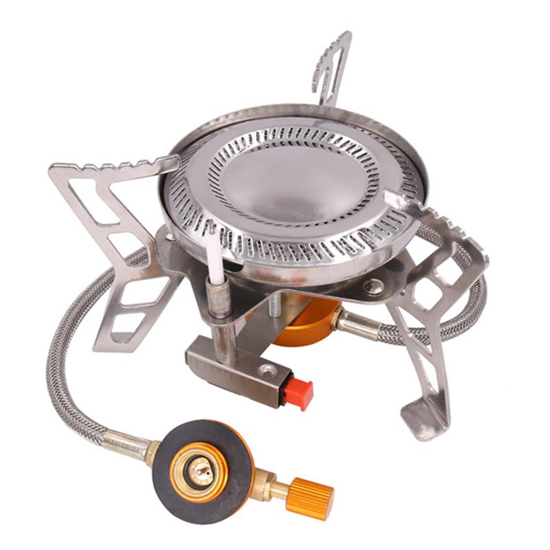 Portable Burner Camping Stove Wind Resistant Piezo Ignition 3500W Backpacking