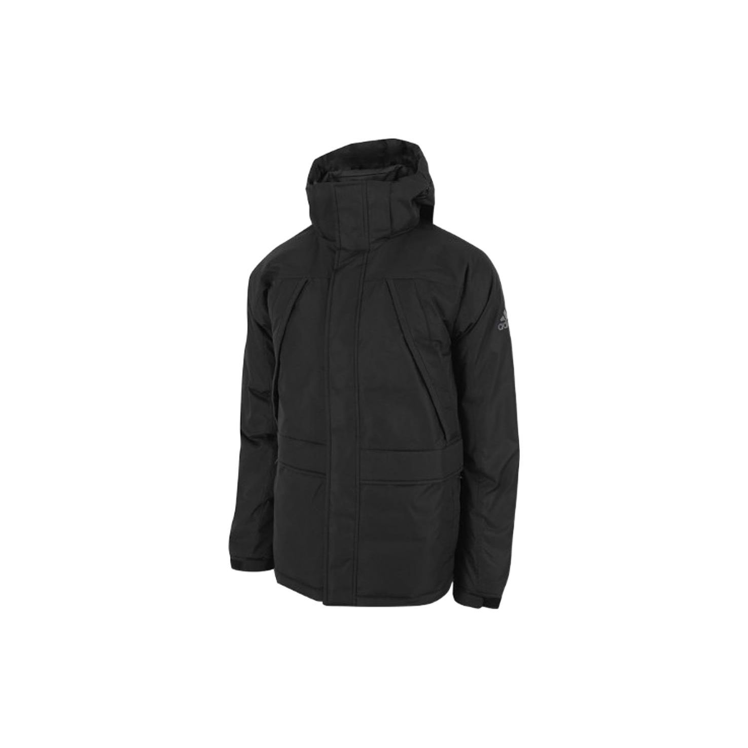 

Adidas Solid Color Hooded Casual Down Jacket Men Jackets Black EH4004 L