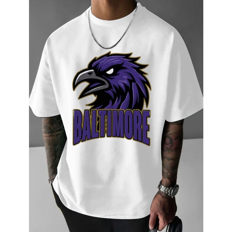 

European sizes Men S Graphic Tee | Baltimore Head Logo Design | Suitable for Match Days And Everyday Wear | A Perfect Gift for Dads And Men S белый