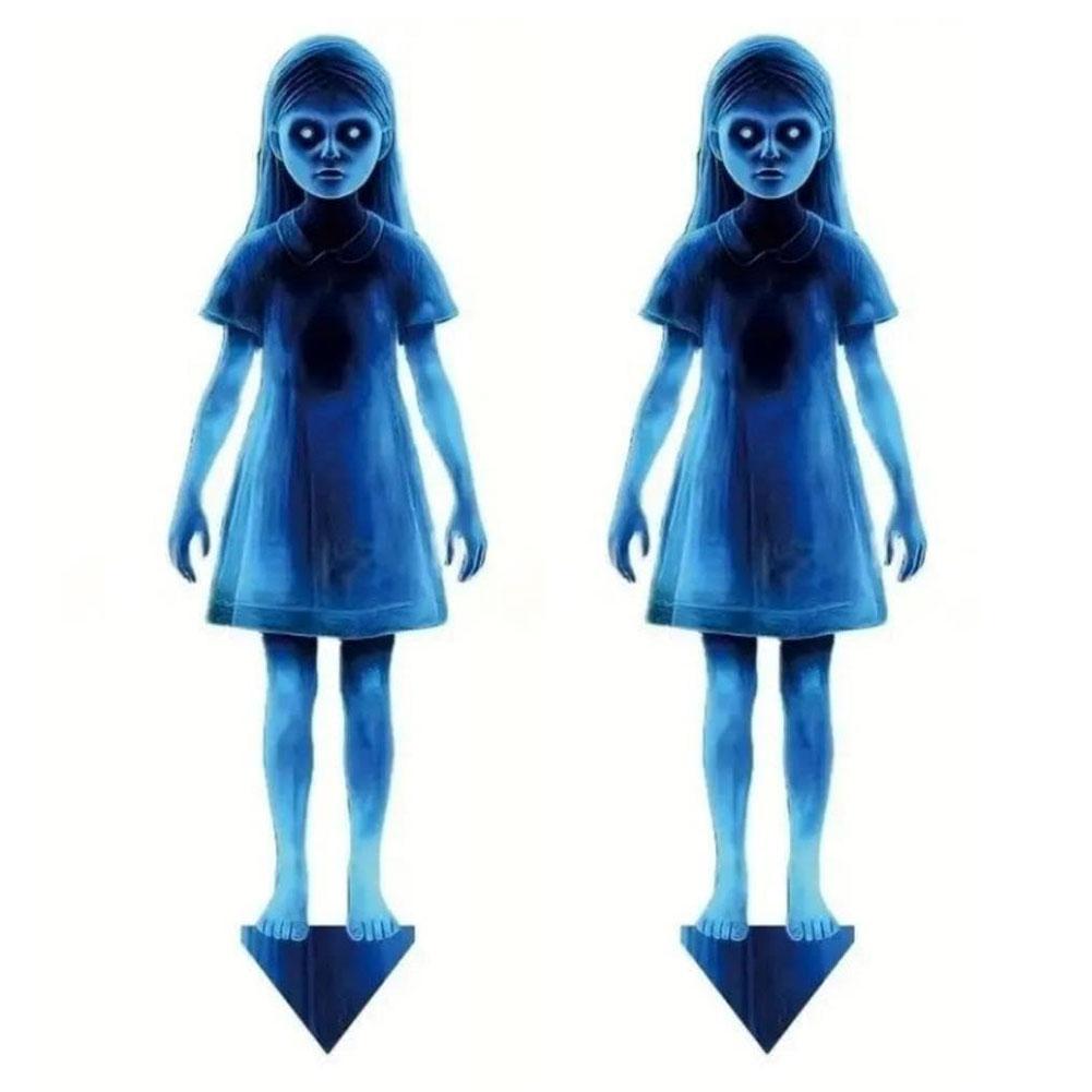 Halloween Metal Yard Signs Ghosts Garden Stake Outdoor Halloween Decorations Spooky Ghost Yard Sign for Lawn Patio Haunted House