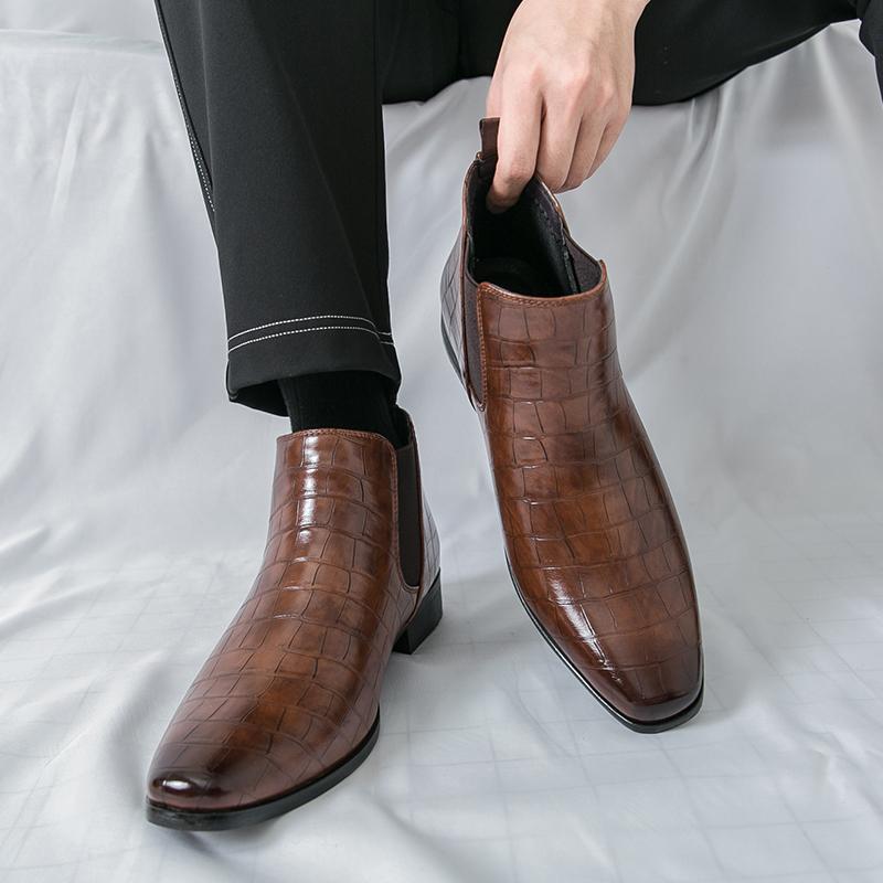 Brand Retro Comfortable Artificial Leather Ankle Boots Men 2025 Men Casual Boots High Quality Business Men Chelsea Boots