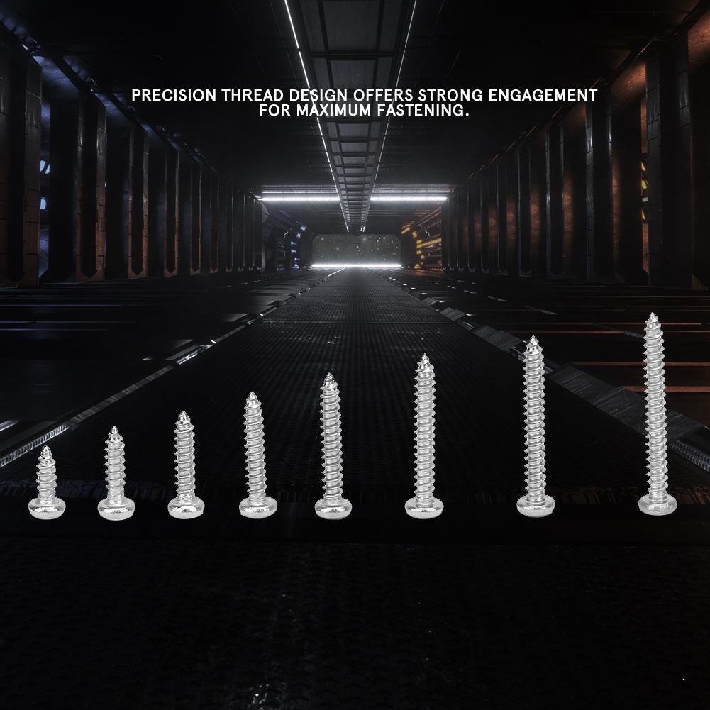 400pcs M2.2 Stainless Steel High Strength Self Tapping Screws Assortment Kit