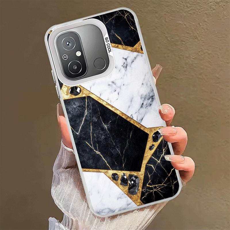 Geometrisches Marmormuster Stoßfeste Handyhülle für Xiaomi Poco X7 X6 X5 X3 Pro F7 Ultra M8 Redmi 15C 15 14C 13C 12C 10C 13 12 10