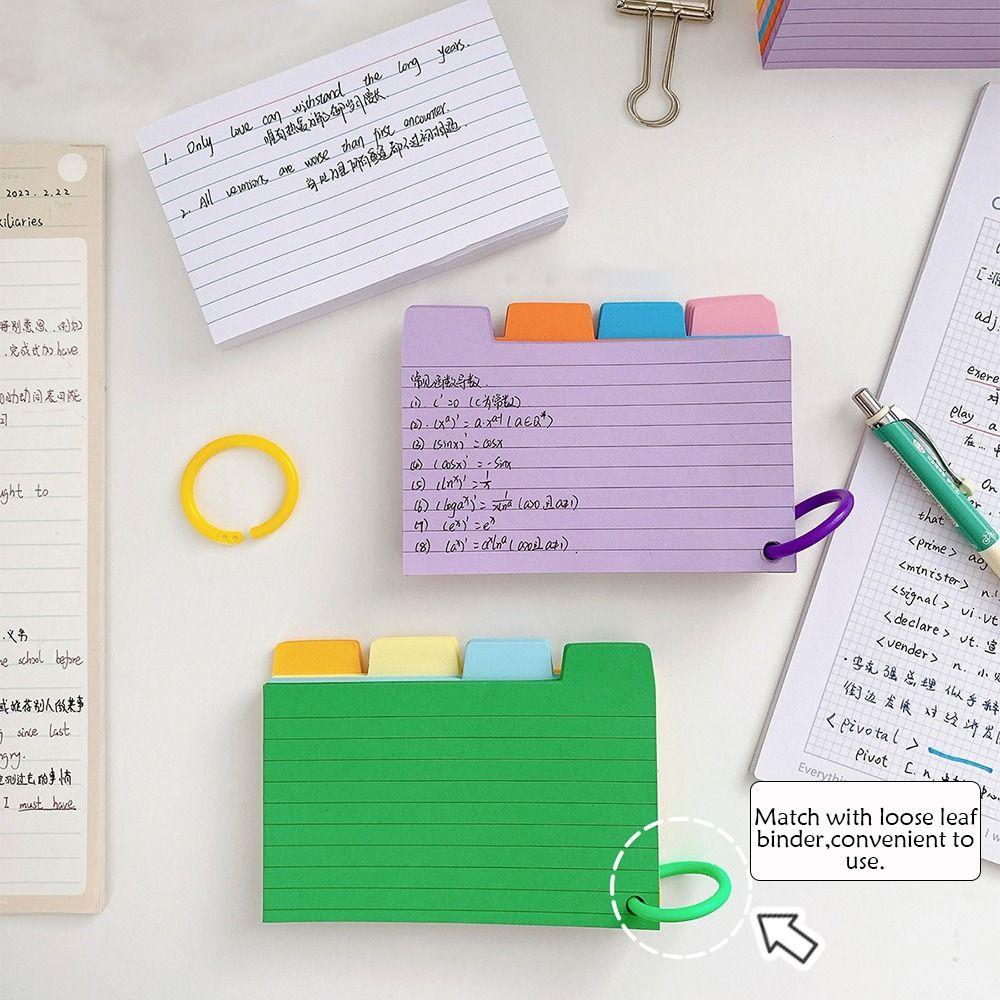200 Sheets Horizontal Line Index Cards Binder Memo Pads Creative Learning Flashcards  Students