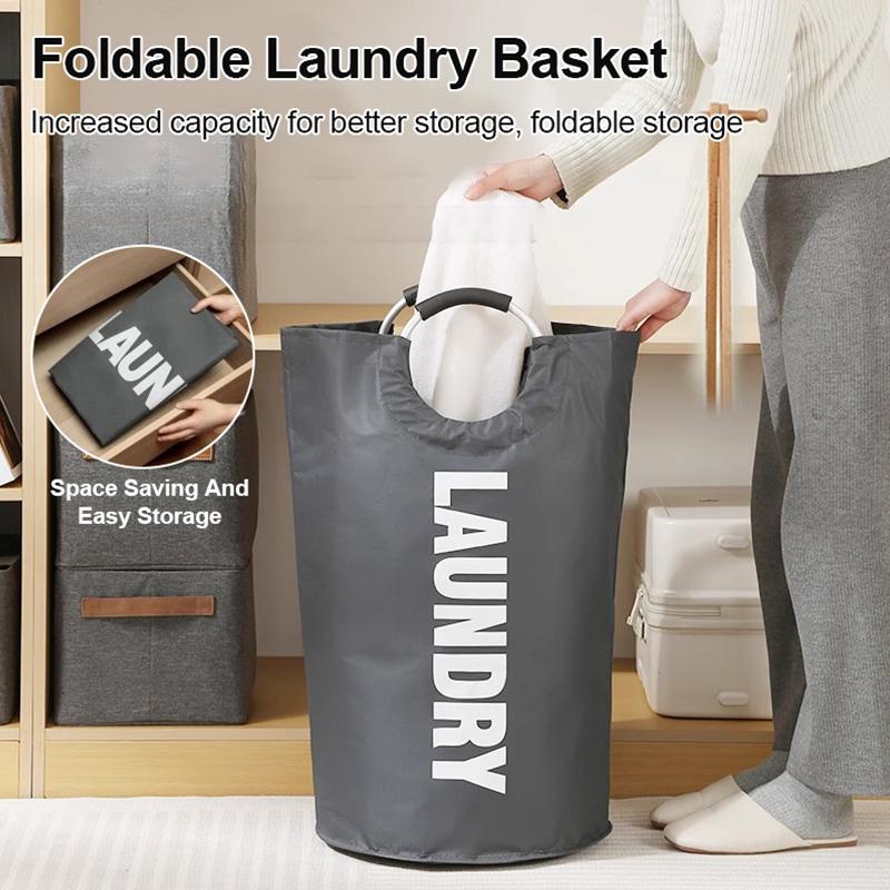 90L Super Large Laundry Basket Oxford Fabric Waterproof Laundry Bag Dirty Clothes Storage Basket Foldable Laundry Basket Travel