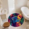 Sphynx Cat In Grass,Round Area Rug,Carpet Rug for Living Room Bedroom Sofa Playroom Decor,Non-slip Floor Mat