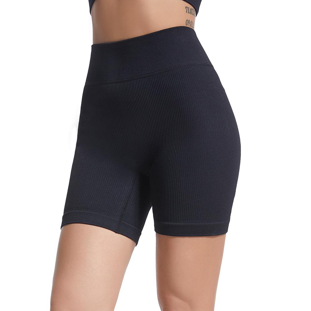 Women's High Waist Ribbed Yoga Shorts - Seamless, Quick-Dry, Butt-Lifting Fitness Wear